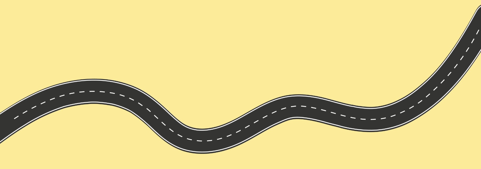 Road graphic against yellow background