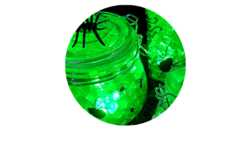 Jar with spider art