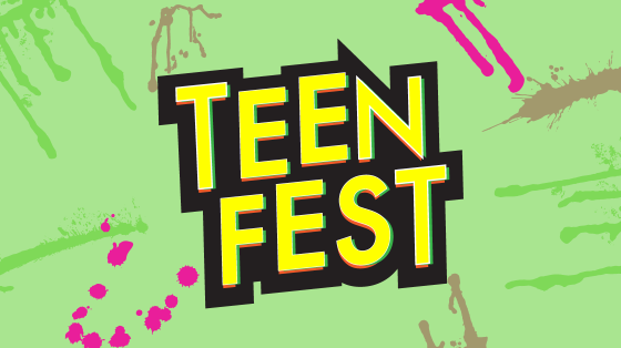Teen Fest logo against a green background