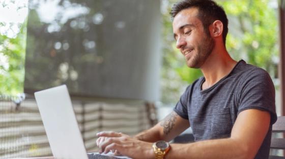 Man using laptop