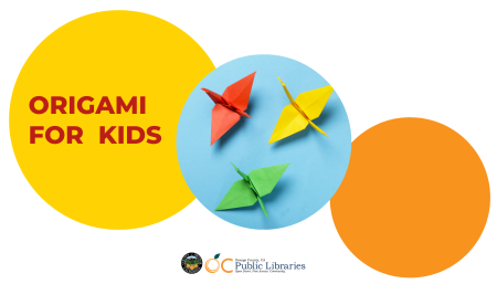 Origami for kids graphic with origami cranes