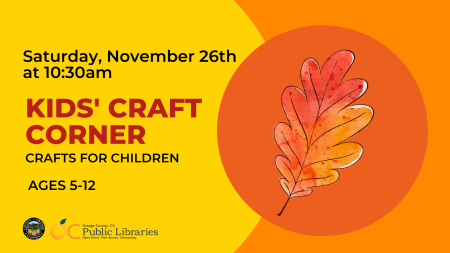 Kids' Craft Corner flyer for Foothill Ranch OC Public Libraries